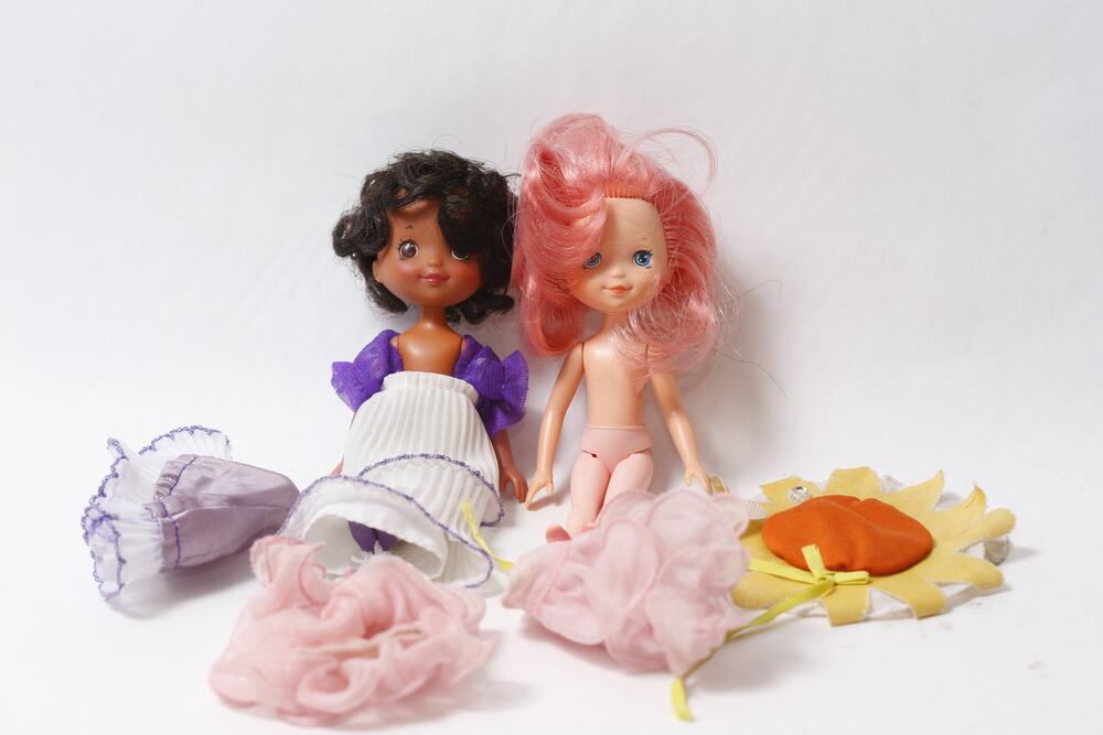 1980s Kenner Rose Petal and Iris Doll Lot with Clothes ~ 260921-WH 228